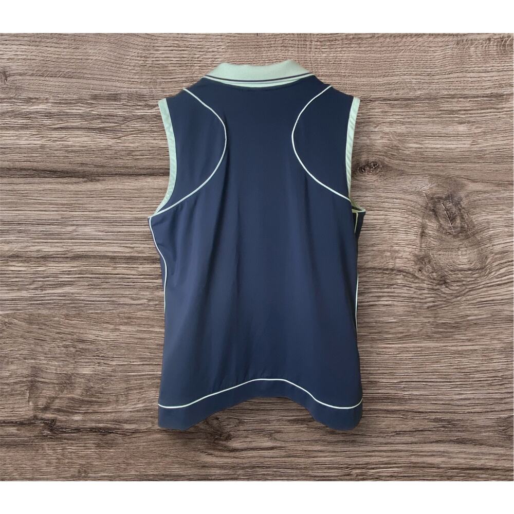Lady Hagen Women's Blue Button Neck Collared Sleeveless Golf Top Size Large - Picture 2 of 6